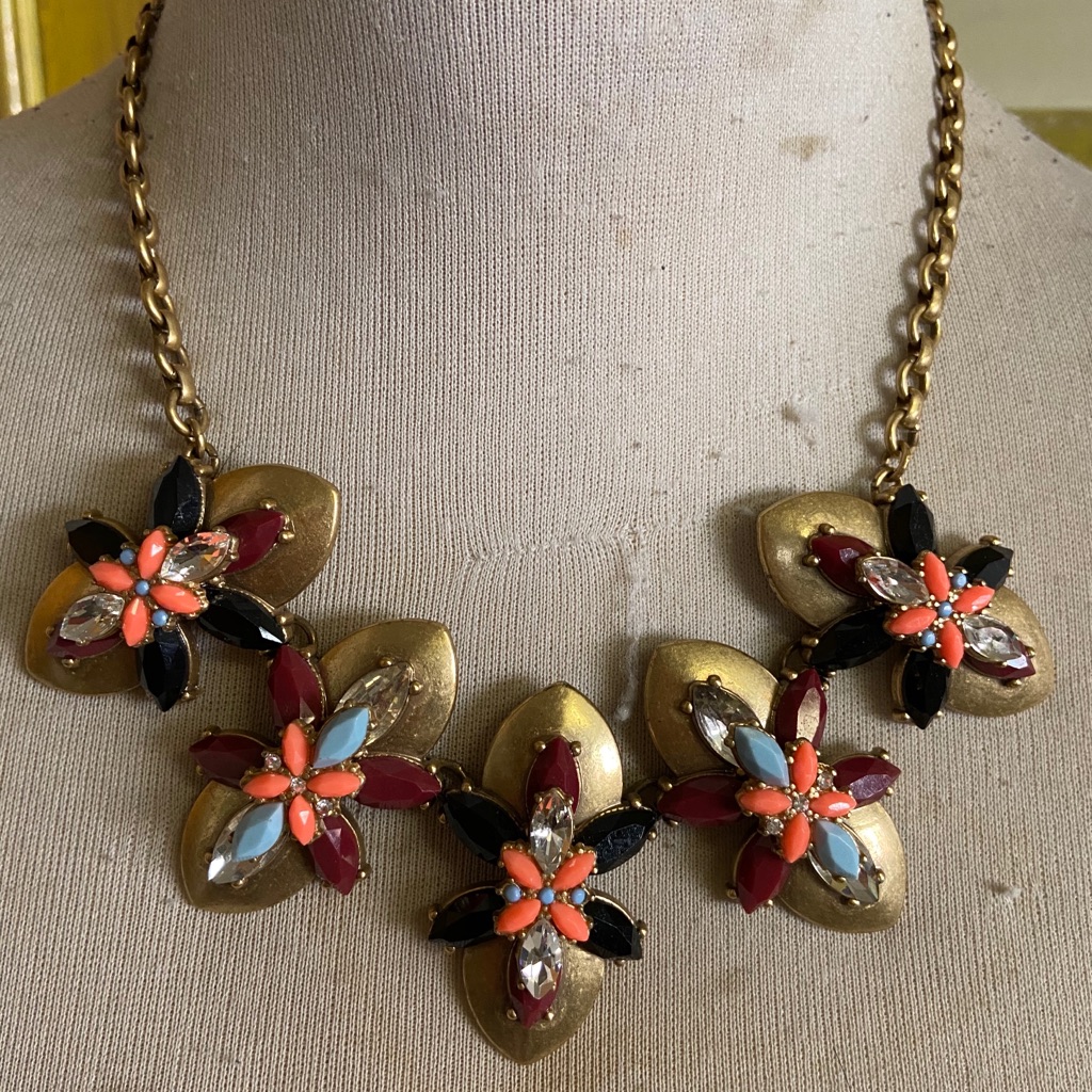 J Crew Statement Necklace Large Gems